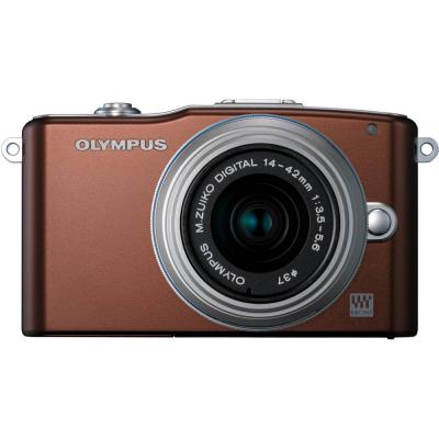Цифров фотоапарат olympus e-pm1 brown + ez-m1250 silver kit incl. charger + battery - 4 545350 03804-5