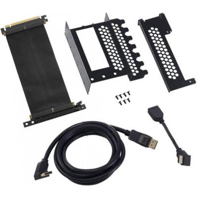 Универсален брекет и кабел за вертикален монтаж за видео карта cablemod, pcie x16, 1 x displayport, 1 x hdmi, черен, cablemod-zurc-016
