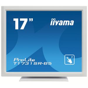 Тъч монитор iiyama t1731sr-w5, 17 инча, tn led panel, 1280x1024, 200cd/m2, 5ms, usb, hdmi, displayport, vga, бял, tech-13900