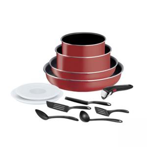 Комплект съдове за готвене tefal ingenio, 12 части, титаниево незалепващо покритие, червен, l1529302