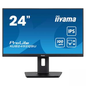 Монитор iiyama xub2492qsu-b1, 23.8 инча, ips, 2560x1440, 300cd/m2, 0.5 ms, hdmi, displayport, usb-c, usb, tech-16767