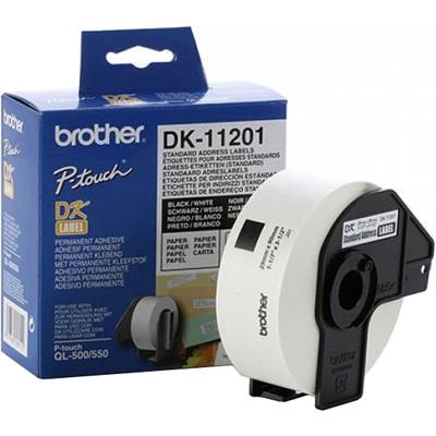 Етикети brother dk-11201 roll standard address labels, 29mmx90mm, 400 labels per roll, black on white - dk11201
