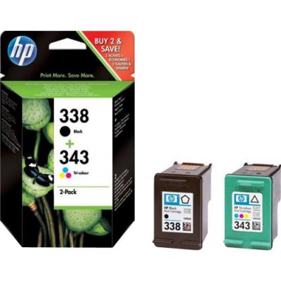 HP 338/343 Combo-pack Inkjet Print Cartridge - SD449EE - Преоценена ( разкъсана опаковка)