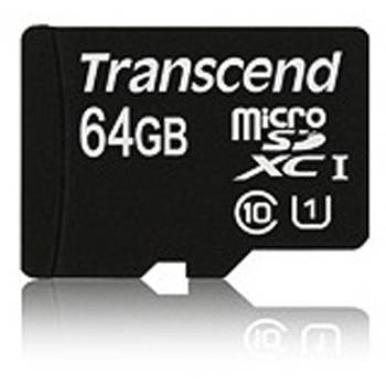 Flash карта - transcend 64gb micro sdhc uhs-i premium (with adapter, class 10) - ts64gusdu1