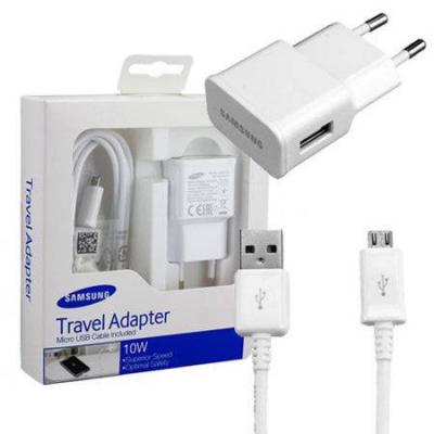 Адаптер samsung travel adapter 5v 2a, flat ta, 5 pin (uusb) fixed, бял - ep-ta12eweugww