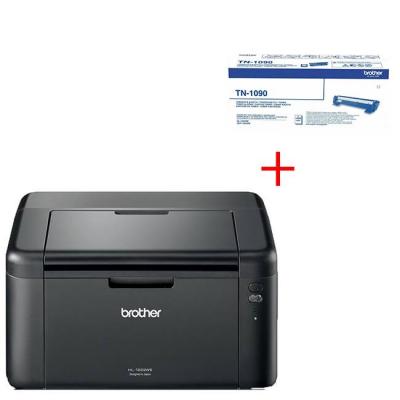 Лазерен принтер brother hl-1222we laser printer, hl1222weyj1+оригинална тонер касета (черен) brother tn1090, obl tn1090 11239