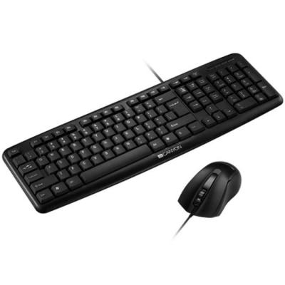 Комплект клавиатура и мишка canyon cne-cset1-bg, оптична мишка (1000 dpi), usb, черни, cne-cset1-bg