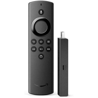 Мултимедиен плеър amazon fire tv stick lite 2018 tv control с гласово дистанционно управление alexa (без бутони за управление на телевизора), черен