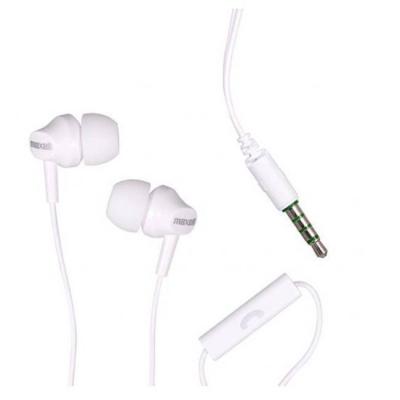 Слушалки с микрофон maxell eb-875 ear buds, тапи, бели, ml-ah-eb-875-wh