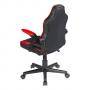 Геймърски стол deltaco dc120, регулируема височина, ергономичен, класически дизайн с еко кожа, черен/червен, gam-130-br