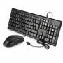 Комплект - клавиатура и мишка wesdar km5, жичен, 104 клавиша, мишка: 1200 dpi, 3 бутона, 1.5 м кабел, usb, черен, 2045130041