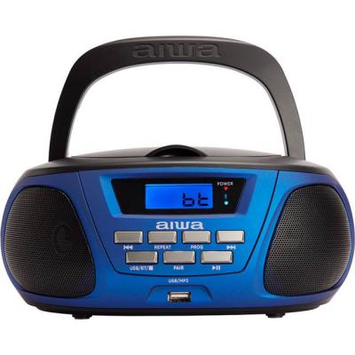 Аудио микросистема aiwa bbtu300bl bluetooth cd amfm mp3 плейър черно синьо, bbtu-300bl