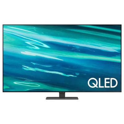Телевизор samsung 55 инча 55q80a qled flat, smart, dual led, direct full array 8x, quantum hdr 1500, hdr 10+, dolby digital plus, черен, qe55q80aatxxh