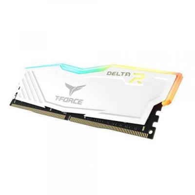Памет team group t-force delta rgb ddr4, 8gb 3000 mhz, cl16-18-18-36, 1.35v, бяла, team-ram-4-w-8gb-3000