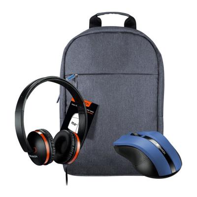 Комплект cne-cmsw05bl optical mouse + cns-chp4b headphones + cne-cbp5db4 backpack bundle, dlcnymhb-14