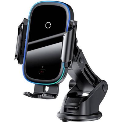 Безжично зарядно устройство baseus light electric holder wireless charger car mount, qi съвместими смартфони, черен, wxhw03-01