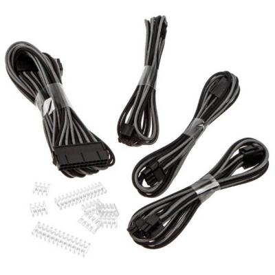 Комплект оплетени кабели phanteks black gray, phanteks-acc-zuad-859