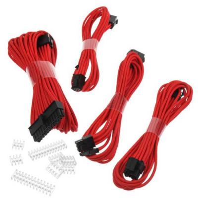 Комплект оплетени кабели phanteks red, phanteks-acc-zuad-753