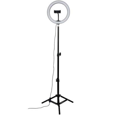 Ринг лампа xmart rl-t120, led, в комплект с трипод и стойка за смартфон, 10 инча, черен, 12253