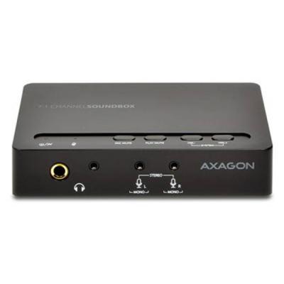 Звукова карта axagon ada-71, usb 2.0 - soundbox real 7.1, spdif, 44 khz - 48 khz, rca, tos link, черна, ada-71