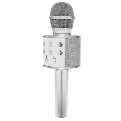 Безжичен микрофон за караоке iso trade bluetooth, сребърен, 8997
