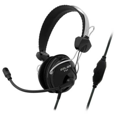 Геймърски слушалки somic salar v81, жични, 2 х 3.5 mm stereo jack, 40 мм говорители, микрофон, 18 hz - 20 khz, 2 м кабел, черен / сребрист, v81_vz