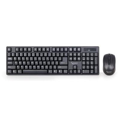 Безжичен комплект gembird, кирилизирана клавиатура и мишка, черен, kbs-w-01