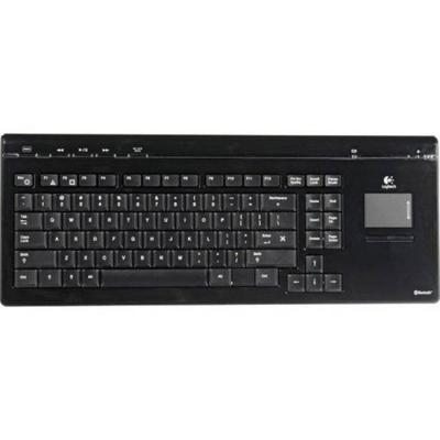 Клавиатура logitech cordless mediaboard pro, с touchpad, подходяща за компютри и телевизори, черен, 920-000066