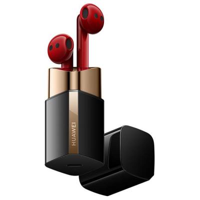 Безжични слушалки huawei freebuds lipstick black case, red earbuds, черен case тип червило, червени