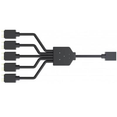 Сплитер cooler master, 3-pin (1) към 3-pin (5), 58 см, черен, cm-fan-mfx-awhn-1nnn5-r1