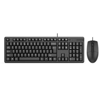Комплект клавиатура и ммишка a4 kk-3330 usb desktop, 1200 dpi, черна, a4 kk-3330 usb desktop black