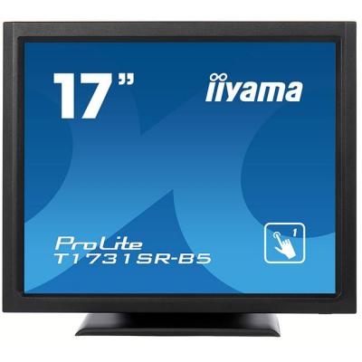 Тъч монитор iiyama t1731sr-b5, 17 инча tn led, 1280 x 1024, 5:4, resistive, single touch, 200 cd/m2, 5 ms, usb, hdmi, dp, vga, черен, tech-13899