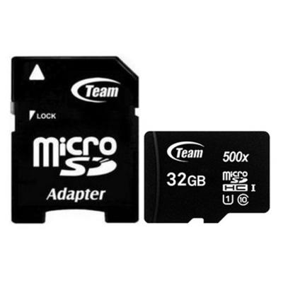 Карта памет microsdhc team group 32gb + sd adapter, черен, 15 mb/s, 80 mb/s, uhs-i, 32g sdmic+adap uhs-i cl10 team