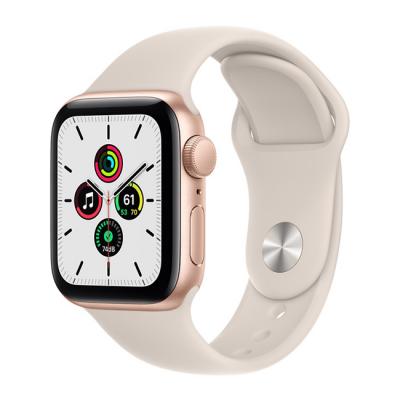 Часовник, apple watch se (v2) gps, 40mm gold aluminium case with starlight sport band - regular