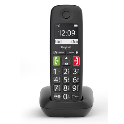 Безжичен dect телефон gigaset e290, 2 инча дисплей, 1 линия, 300 / 50 метра обхват, 150 адресни позиции, аларма, черен, 1015002