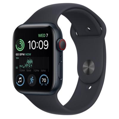 Часовник apple watch se2 gps + cellular 44mm midnight aluminium case with midnight sport band - regular, mnpy3bs/a