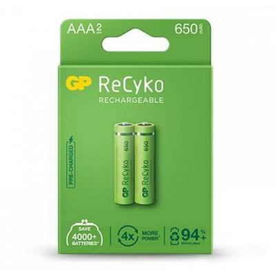 Акумулаторна батерия gp 65aaahce-eb2, r03 aaa, 650 mah, nimh, 2 бр. в опаковка, gp-br-65aaahce-eb2