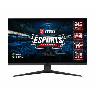 Монитор msi optix g251f, 24.5 инча fhd, 1920 x 1080, flat, rapid ips, 165 hz, 1 ms, 16:9, less blue light, frameless, hdmi, dp, черен, 9s6-3bb21q-001