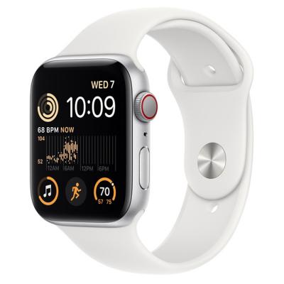 Часовник apple watch se2 gps 44 mm, 1.78 инча retina oled, 1 tb, 32 gb, watch os 9.0, dual-core, bluetooth 5.0, wi-fi, микрофон, бял, mnq23bs/a