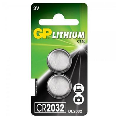 Бутонна батерия литиева gp cr2032 3v  2 бр. в блистер / цена за 1 бр. батерия/ gp, gp-bl-cr2032-7u2