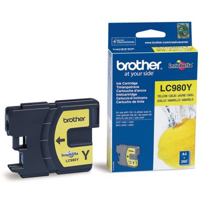 Мастилена касета brother lc980 yellow, 260 страници при 5% покритие, жълт, office1_3015100038