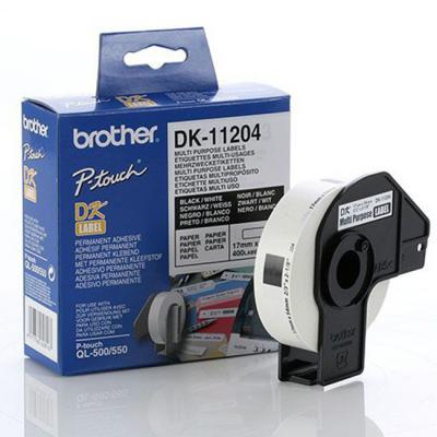 Етикети brother dk11204, мултифункционални, 17 x 54 mm, 400 броя в ролка, бели, office1_3030100600