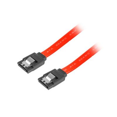 Кабел lanberg sata data ii (3gb/s) f/f cable 30cm metal clips, red, ca-sasa-14cc-0030-r