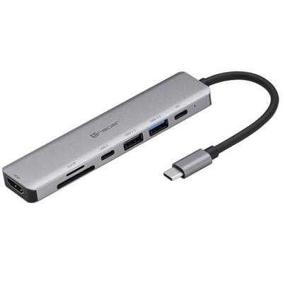 Докинг станция tracer a-2, usb type-c, картов четец, hdmi 4k, usb 3.0, pdw 60w, сив, trapod46997