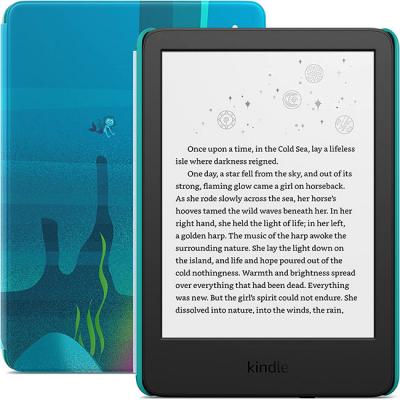 Електронен четец all-new kindle kids (2022 release), ocean explorer, 6 инча, включва калъф и достъп до над хиляда книги, зелен