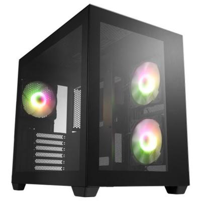 Кутия fsp cmt380 black argb tg, atx mid tower, черна, fort-case-cmt380-b