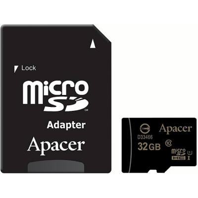 Карта памет apacer ap32gmcsh10u1-r, 32 gb, micro-secure digital, uhs-i class 10, с адаптер, ap32gmcsh10u1-r_vz
