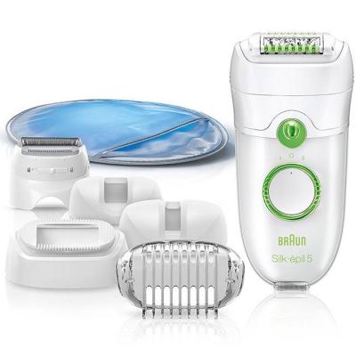Епилатор braun silk-epil 5780, 7 аксесоара, работа с кабел, бял/зелен - разопакован продукт