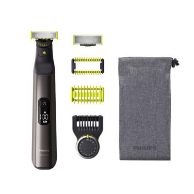 Тример philips, oneblade pro 360, за лице и тяло, бръснене, оформяне, подрязване, гребен с 14 настройки за дължина, светодиоден цифров дисплей, qp6551