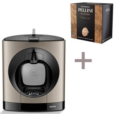 Кафемашина krups dolce gusto oblo kp110t, титан + кафе капсули pellini intenso
